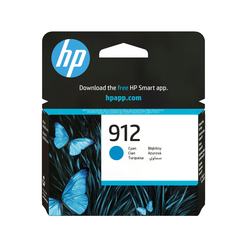 HP 912 Cyan Original Ink Cartridge blækpatron 1 stk Standard udbytte Blå