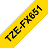Brother TZE-FX651 etiketbånd Sort på gul TZ