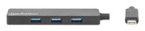 Manhattan 164924 interface hub USB 3.2 Gen 1 (3.1 Gen 1) Type-C 5000 Mbit/s Sort