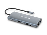 Conceptronic DONN06G Ledningsført USB 3.2 Gen 1 (3.1 Gen 1) Type-C Grå