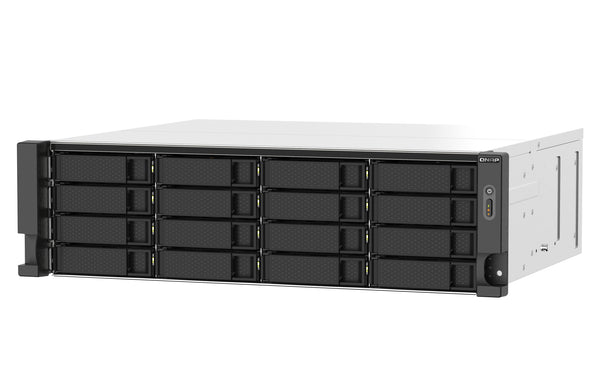 QNAP TS-1673AU-RP-16G NAS & lagringsserver Stativ (3U) Ryzen Embedded V1500B 16 GB DDR4 0 TB QNAP QTS Sort, Grå