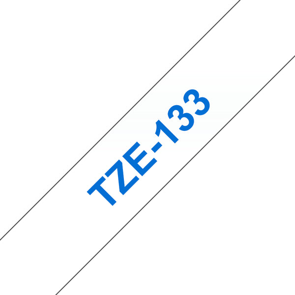 Brother TZE-133 etiketbånd Blå på transparent