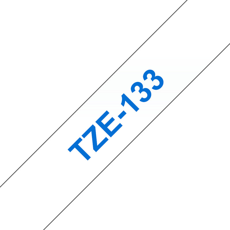 Brother TZE-133 etiketbånd Blå på transparent