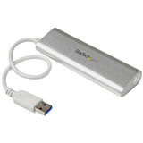 StarTech.com ST43004UA interface hub USB 3.2 Gen 1 (3.1 Gen 1) Type-A 5000 Mbit/s Sølv, Hvid