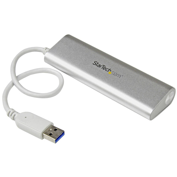 StarTech.com ST43004UA interface hub USB 3.2 Gen 1 (3.1 Gen 1) Type-A 5000 Mbit/s Sølv, Hvid