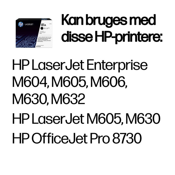 HP 81A Black Original LaserJet Toner Cartridge tonerpatron 1 stk