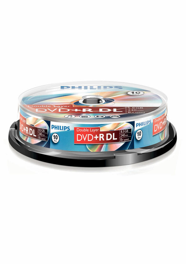 Philips DR8S8B10F/00 tom DVD 8,5 GB DVD+R DL 10 stk