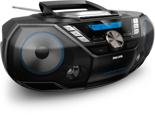 Philips AZB798T/12 bærbar stereosystem Analog & digital 12 W DAB, DAB+, FM Sort MP3-afspilning